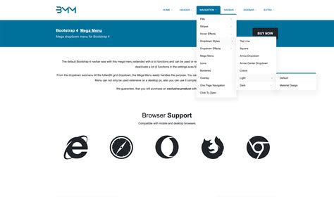 bootstrap mega menu|Bootstrap 4 Responsive Mega Menu on .